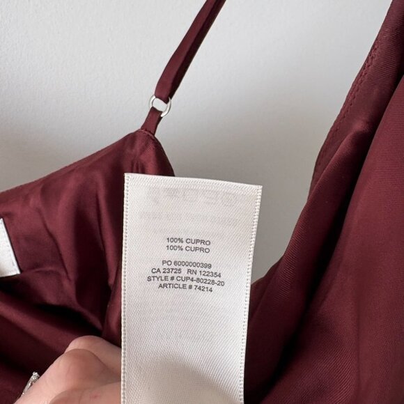 Aritzia Wilfred Only Ruched Slip Satin Dress Burgundy Maroon Red Size XS - Picture 6 of 6